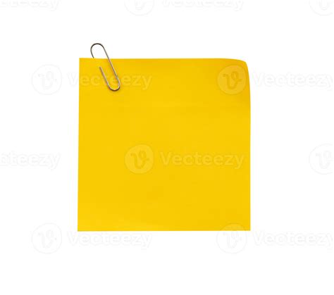 Yellow Note Paper With Clip 21285497 Png