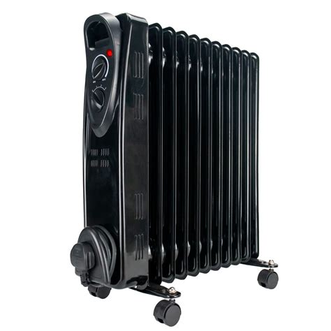 Oil Filled Radiator Heater Black Portable Electric Oil Heater