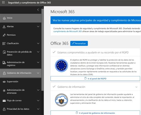 Características Del Centro De Seguridad Y Cumplimiento De Microsoft 365