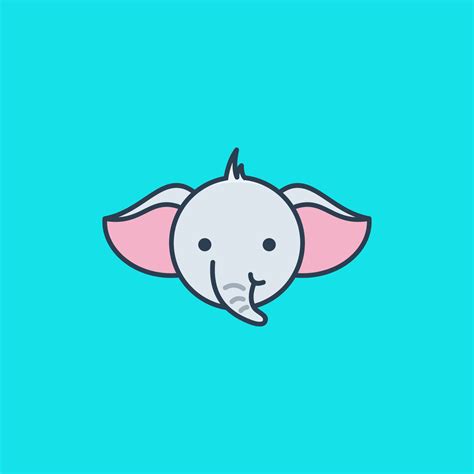 Cute Elephant Cartoon Logo Design 16423791 Vector Art At Vecteezy