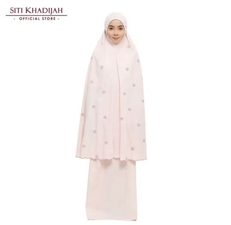 Telekung Siti Khadijah Broderie Izzara In Nude Pink Women S Fashion