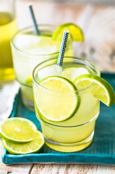 Glasses Of Limeade With Straws Limeade Recipe Summer Drinks Summer