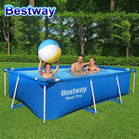 Cm Inflatable Rectangular Metal Frame Swimming Pool