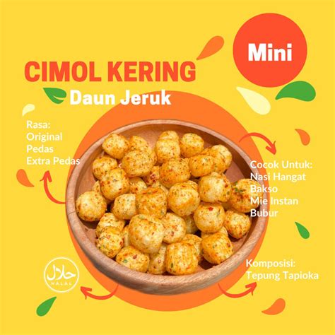 Jual Cimol Kering Mini Daun Jeruk Rasa Original Dan Pedas Shopee