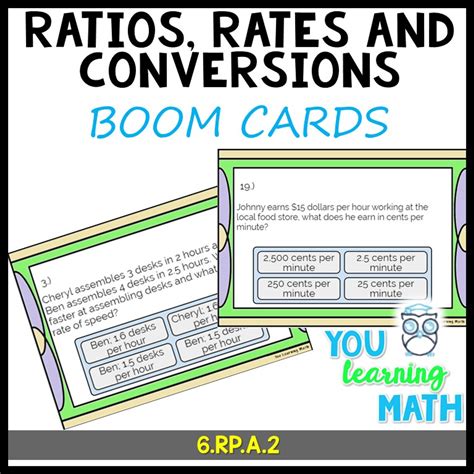 Ratios Rates And Conversions Digital Boom Cards Printable Task Cards