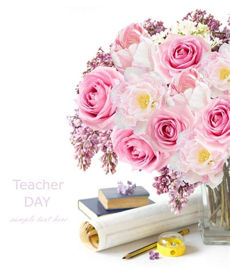 World Teacher`s Day Concept. Flowers Bunch, Map, Globe and Books Stock Photo - Image of apple ...