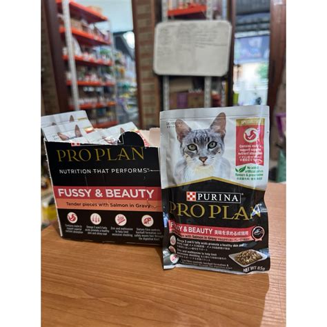 Jual Proplan Pro Plan Wet Sachet Pouch Fussy Beauty Salmon Gravy 85gr