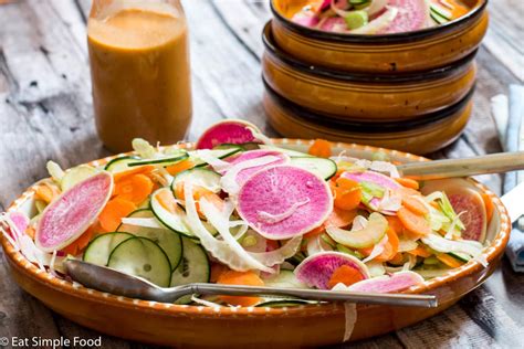 Healthy Vegan Colorful Raw Sliced Salad Recipe Eat Simple Food