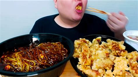 MUKBANG 먹방 Double Black bean noodles Sweet and sour pork 옛날짜장면 곱빼기 탕수육