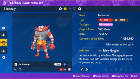 Pokemon Scarlet And Violet Shiny Incineroar 6iv Ev Trained Pokemon4ever