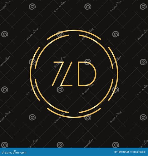 Initial ZD Logo Design Vector Template Digital Circle Letter ZD