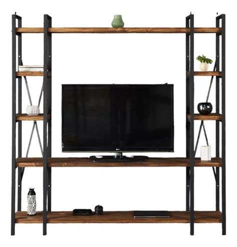 Rack Tv Estilo Industrial Hierro Y Madera En Venta En Pilar Bs As G B