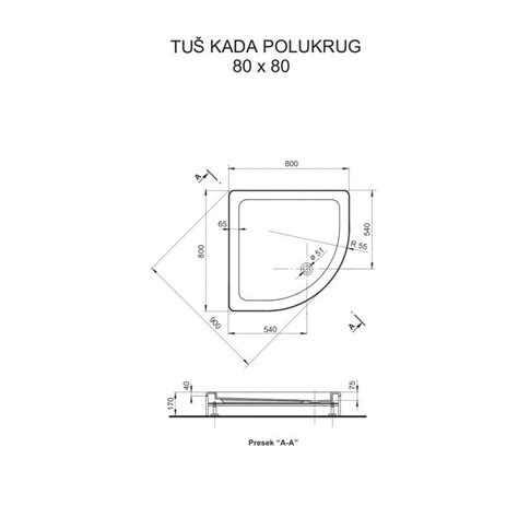 TUŠ KADA POLYAGRAM POLUKRUŽNA DUBOKA 90 S OBLOGOM FI 52 Cijena