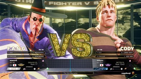 SFV Champion Edition Wawon5 F A N G Vs 100yen CODY Online Match