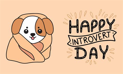 Happy Introvert Day Banner Handwriting Lettering Happy Introvert Day