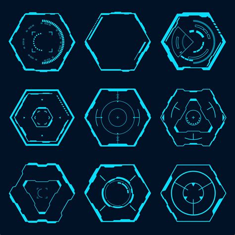 Vector Futuristic Hexagon Element Hud Focus Sci Fi Design