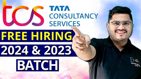 TCS Free Hiring For 2024 2023 Batch TCS Biggest Hiring TCS Off