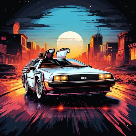 Premium AI Image | synthwave car art wallpaper