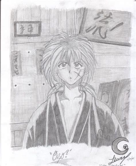 Drawing Using Graphite Pencils Himura Kenshin From The Series Rurouni