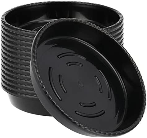 Pingeui Pack Black Plant Saucers Cm Plastic Flower Pot Drip Tray