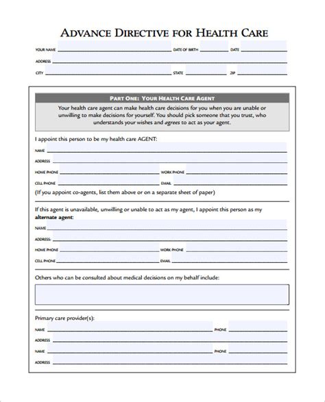 Medical Directive Forms Printable Living Will Forms Free Printable