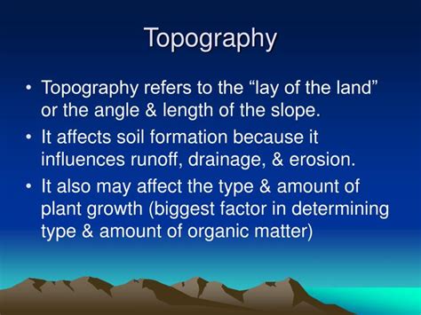 Ppt Factors Affecting Soil Formation Powerpoint Presentation Id1211524