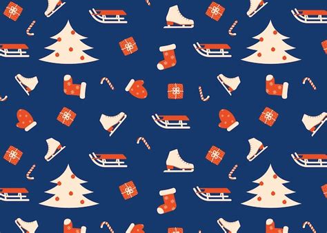 Premium Vector | Christmas winter seamless pattern