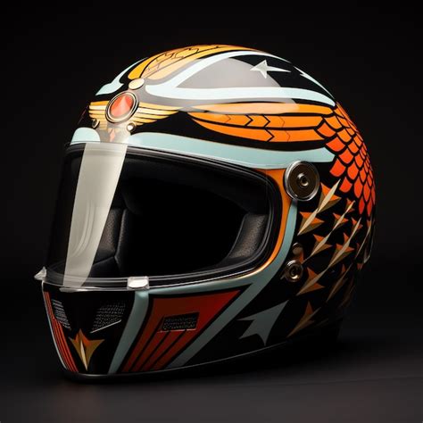 Premium AI Image | a colorful motorcycle helmet with a clear visor