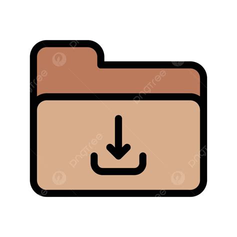 Icono De Carpeta De Ilustración De Símbolo De Descarga Vector Png