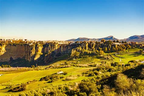 Ronda Town And Valley Andalusia Spain Stock Photo Image Of