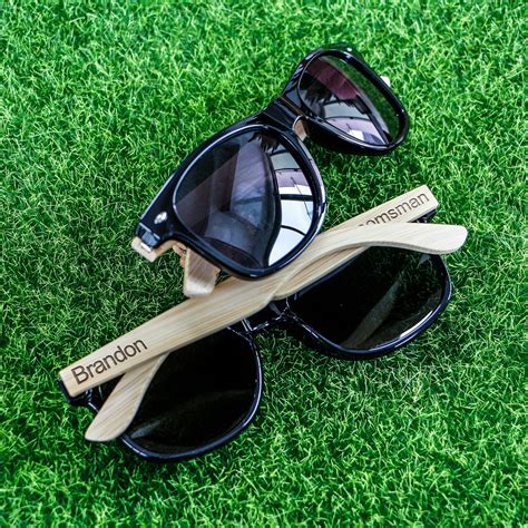 Personalized Wood Sunglasses Groomsmen T Custom Wooden Etsy