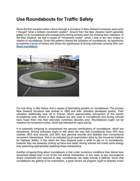 Ppt Use Roundabouts For Traffic Safety Powerpoint Presentation Free