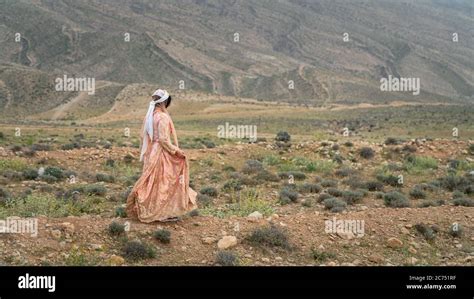 Shiraz Iran May Beautiful Qashqai Nomadic Woman Walking In