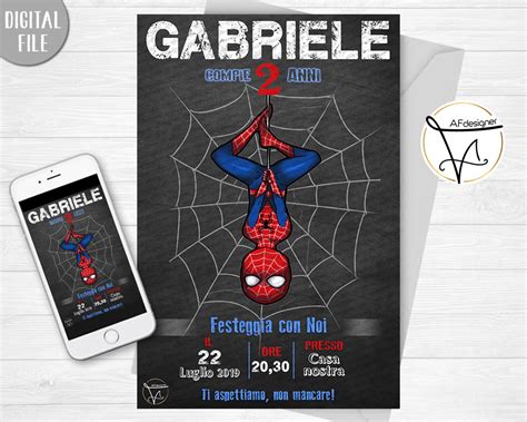 Spiderman Invito Digitale Afdesigner