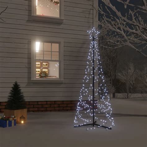 Árvore de Natal em cone 200 luzes LED 70180 cm branco frio Loja