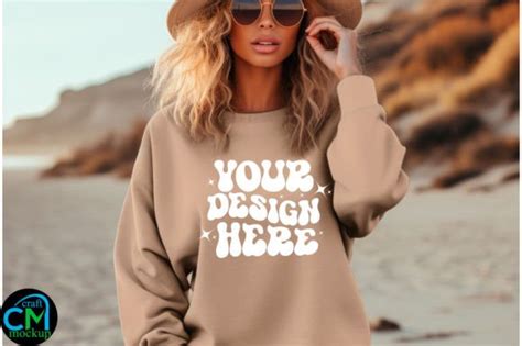 Gildan Sweatshirt Woman Mockup Graphic By Craft Mockup