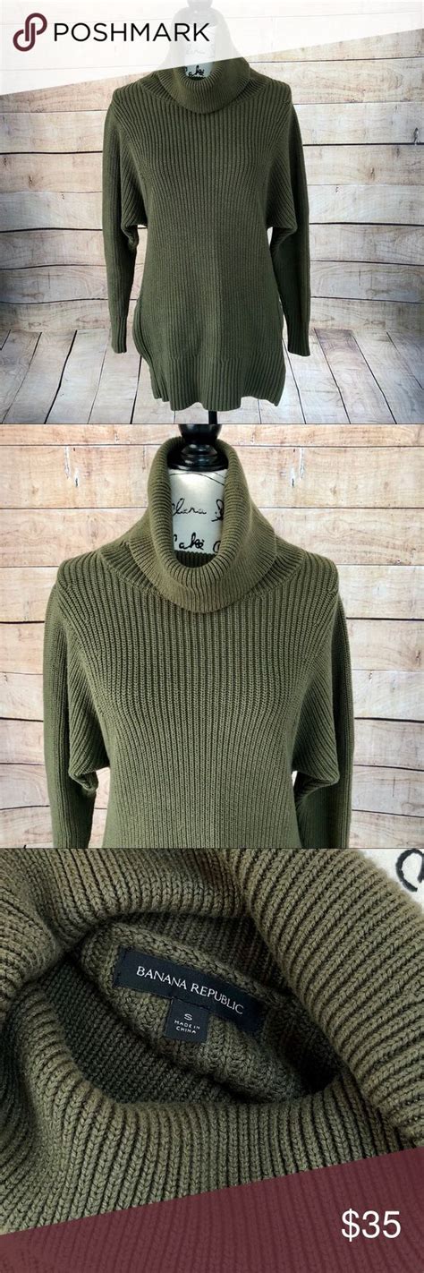 Banana Republic Olive Green Cowl Neck Sweater Cowl Neck Sweater