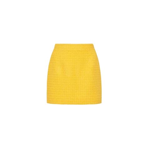 Alessandra Rich Checked Tweed Boucle Mini Skirt Designer Collection