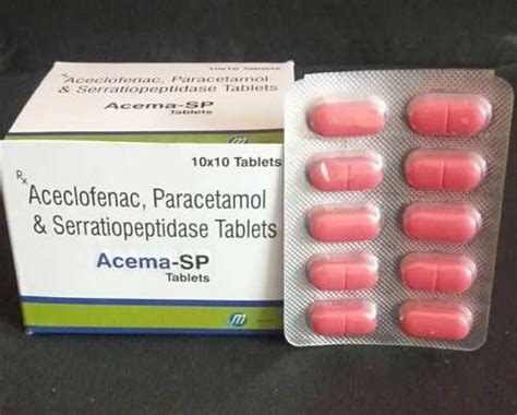 Aceclofenac Paracetamol And Serratiopeptidase Tablet General Medicines