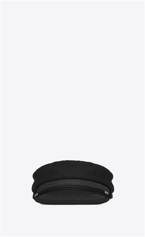 Saint Laurent Sailor Hat In Black Wool