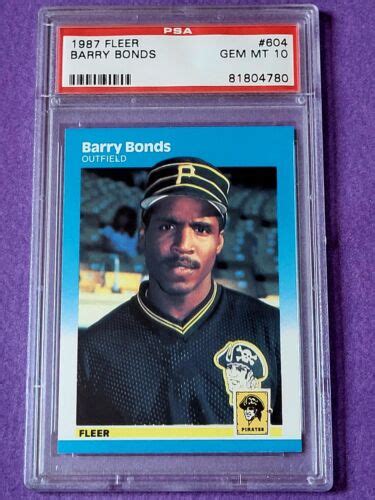 Fleer Barry Bonds Rookie Card Rc Psa Gem Mint Pirates