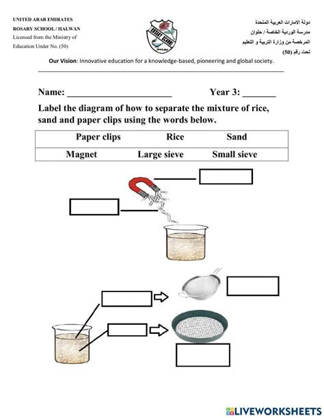 Separating Mixtures Activity Live Worksheets Worksheets Library