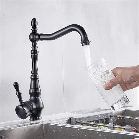 Zwarte Antieke Retro Single Handle Mixer Tap Badkamer Camera Kraan