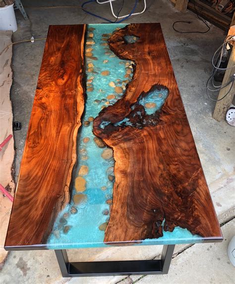 Walnut River Table Live Edge Resin Gorgeous Dining Etsy