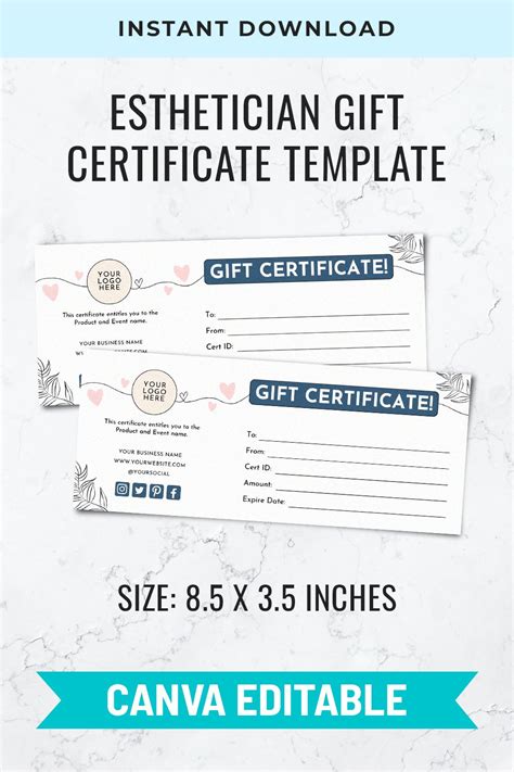 Esthetician Certificate Templates