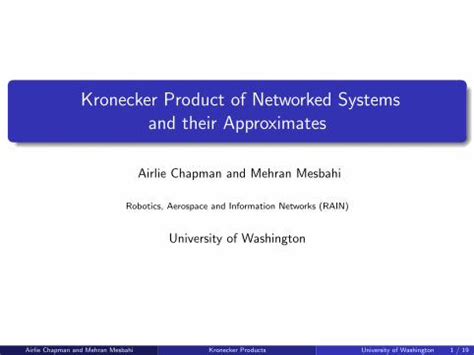 (PDF) Kronecker Product of Networked Systems and their Approximates ...