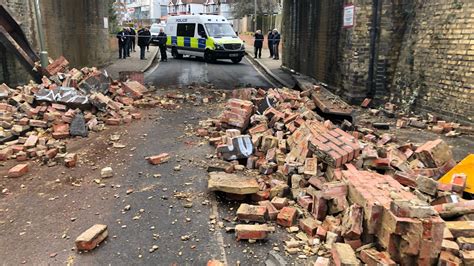 Lorry Smashes Into London Railway Bridge Leaving Debris Strewn Across