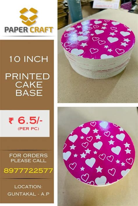 10 Inch Printed Cake Base Boards At Rs 65piece In Guntakul Id