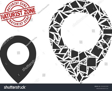 Simple Geometric Map Pointer Mosaic Naturist Stock Vector Royalty Free