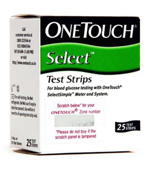 ONE TOUCH SELECT TEST STRIPS 25 TEST STRIPS price at Flipkart, Snapdeal, Ebay, Amazon. ONE TOUCH ...